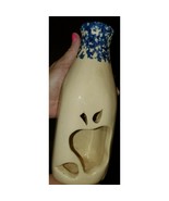 Alpine Roseville Pottery Milk Bottle- blue Sponge w/ Apple cut-out Rare ... - $27.96 CAD