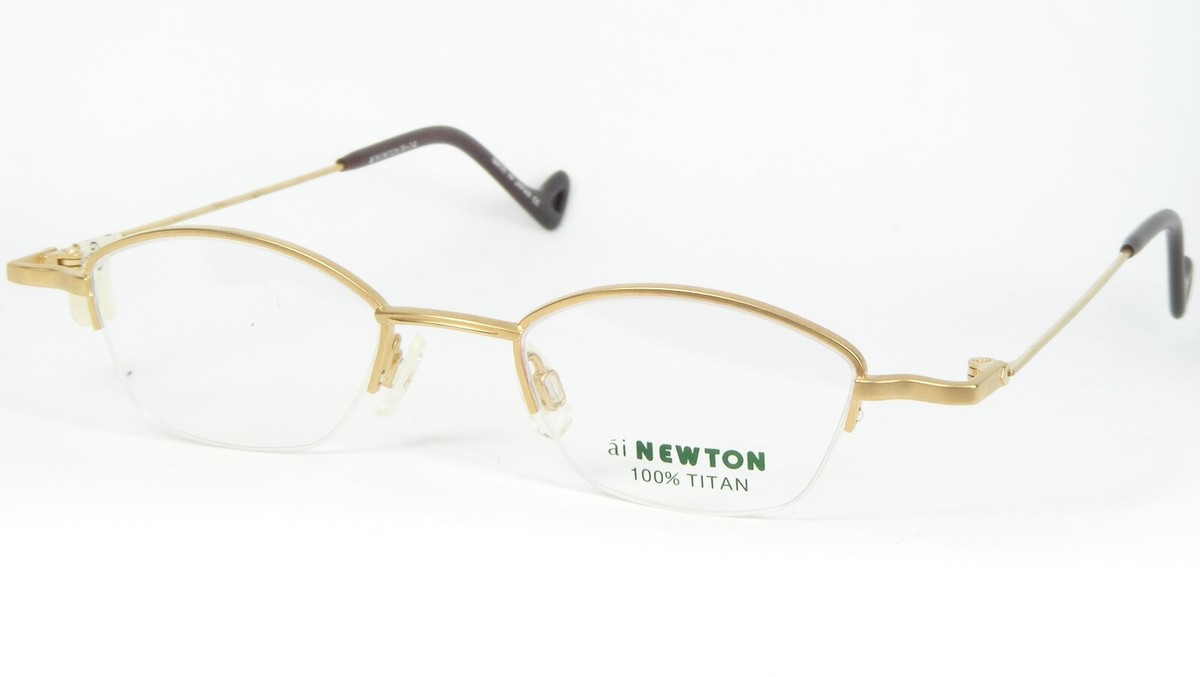 Vintage NEWTON N-14 02 Gold Brille Titan Rahmen 43-19-140 mm Japan - $95.67