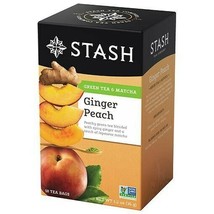NEW Stash Tea Green Peach with Matcha Green Tea Blends 18 Tea Bags - $9.22
