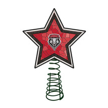 University of New Mexico Lobos Mosaic Tree Topper 11.25&quot; H Glass Metal Red - £29.60 GBP