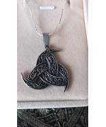 Vintage 1990-s Large Heavy Celtic Silver Pendant on 18 inch Chain in Ori... - $97.02