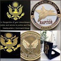 U S Air Force F-22 Raptor Challenge Coin Usaf - £17.97 GBP