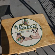 Vintage 1936 Vernors The Original Ginger Soda Porcelain Gas &amp; Oil Pump Sign - £93.43 GBP