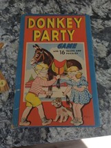 vintage 1930s Donkey Party game 16 tricks puzzles pin the tail - $11.88