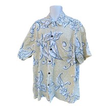 Go Barefoot Mens Hawaiian Shirt Floral Cotton Short Sleeve Pocket XL Aloha  - £11.18 GBP