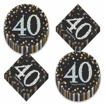 40th Birthday Party Supplies - Metallic Silver and Gold Dot Paper Desser... - £11.95 GBP+
