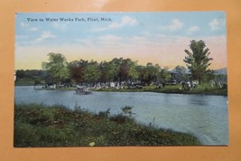 Antique Postcard (1910s) View in Water Works Park, Flint Michigan / Boat... - £7.98 GBP