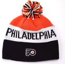 Philadelphia Flyers Reebok KK08Z NHL Team Logo Pom Knit Hockey Hat/Beanie/Toque - £14.64 GBP