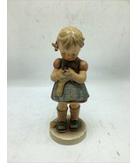 Goebel HUMMEL W Germany 6.5&quot; Figurine #255 A STITCH IN TIME Girl Knitting - $38.43 CAD