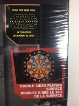 STAR WARS Dartboard The Force Awakens Steel Tip Darts Double Sided Disne... - $34.87