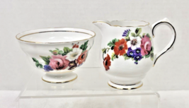 Hampton by GROSVENOR Floral Cream &amp; Open Sugar w Gold 3&quot; &amp; 2 3/8&quot; Tall - $365.18 MXN