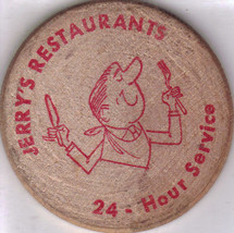 Jerry&#39;s Restaurant Wooden Nickel Chip - £3.15 GBP