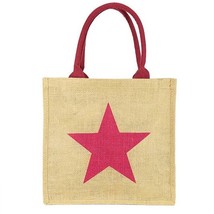 Lightweight Star Straw Tote Bag Fuchsia Tan - $358.13 MXN