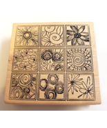 MAGENTA Rubber Stamps BOTANICAL FLOWERS &amp; SWIRLS Vtg (4&quot; Large) SECTIONE... - £15.65 GBP