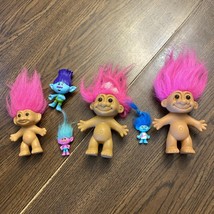 Vintage Trolls 3 Nudes With Pink Hair Russ 90’s 5” And 4” Collectible Nostalgia - £9.14 GBP