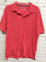 Saddlebred Mens Size Medium Polo Shirt Coral Short Sleeve Perfect Pullover - $12.37