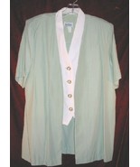 Womens Good Times Green Suit Jacket Vest Skirt USA 12 - £15.84 GBP