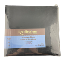 Recollection Black Scrapbook Album w 10 Pages Post Bound Expandable CD Pocket - £12.19 GBP