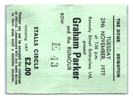 Graham Parker Concert Ticket Stub November 29 1977 Brighton England-
sho... - $43.55