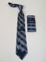 Men's  Nautica Tie and Hankie Set Woven Silky Feel #Nautica-3 Blue image 4
