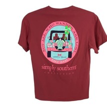 Simply Southern Womens Tee Shirt Size Large Rose Teal  Jeep Turtle Short... - £19.97 GBP