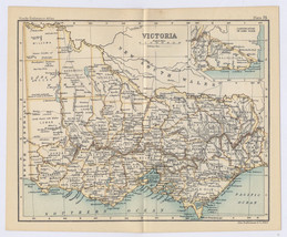 1912 Antique Map Of Victoria / Australia / Verso City Map Of Melbourne - $30.65