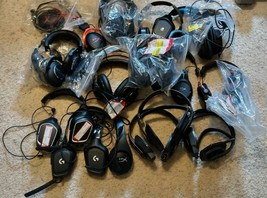 Lot of 16 broken gaming headsets, hyperx, logitech, turtle beach, &amp; plantronics - £47.95 GBP