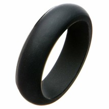 Black Silicone Ring Gothic Rubber Wedding Band 6mm Mens Womens Sizes 5-8 - £10.21 GBP