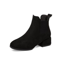 booties woman autumn winter new chelsea Ankle boots fashion  suede wedges slip o - £23.38 GBP