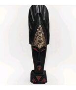 Hand-Carved Wooden Mask Unique Wall Art Decor 19&quot; Tribal Design Made In ... - $21.78