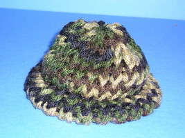 Camouflage Knit Cap Hat Sock Monkey/doll NEW Handmade - £5.49 GBP