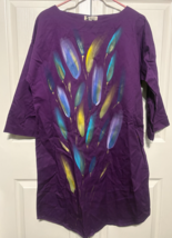 Loup French L Purple 3/4 Sleeve Sheath France OOAK Artists Dress NEW - $24.75