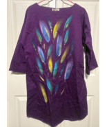 Loup French L Purple 3/4 Sleeve Sheath France OOAK Artists Dress NEW - $461.32 MXN