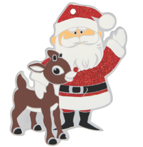 Rudolph the Red Nosed Reindeer and Santa Metal Ornament - $12.86