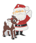 Rudolph the Red Nosed Reindeer and Santa Metal Ornament - $12.86