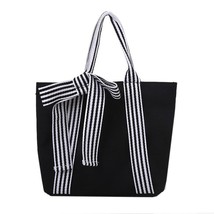 New Women&#39;s Canvas Shoulder Bag INS Style Simple Bow Female Handbag for Students - £16.64 GBP