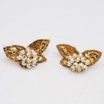 1960&#39;s Earrings Costume Jewelry Beaded Post Fashion - £27.91 GBP