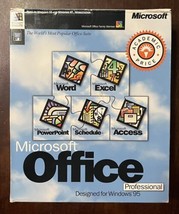 Vntg Microsoft Office Professional Windows 95 NT Excel Word Access PP w/ KEY 3.5 - $77.91