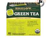 6x Boxes Bigelow Certified Organic Green Tea | 40 Tea Bags Per Box | 1.82oz - $43.41