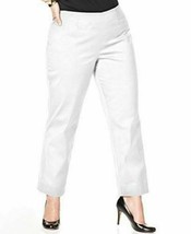 Charter Club Ladies Pants Ankle-Slacks Tummy-Control Side-Zipper White Size 18 - £21.25 GBP
