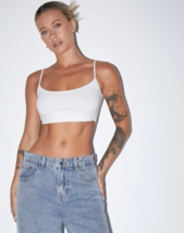 Motel Rocks Keenan Top In Lycra White (MR27) - $10.28