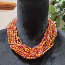 Women&#39;s Multicolor Round Beaded Pearl Chunky Fashion Jewelry Necklace - £28.21 GBP