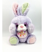 Vtg Dakin Purple Bunny Rabbit Plush Animal Peekaboo Jelly Bean Bib Easte... - $40.95 CAD