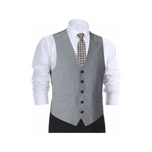 Men's RENOIR Vest Wool 140's Adjustable, Two Pockets 508-5 Lt Gray image 2
