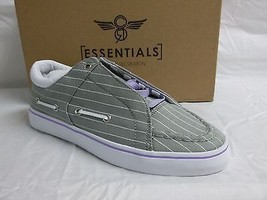 Creative Recreation 7 M Luchese Grey Lavendar Pinstripes New Womens Boat Shoes - £61.36 GBP