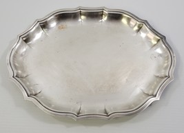 Vintage Chippendale International Silver Company Scalloped Oval Serving Tray 699 - $11.87