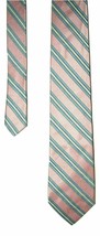 Black &amp; Brown 1826 Men&#39;s 100% Silk Neck Tie Pink Blue Striped 59&quot;L NWOT - $6.25
