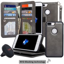 Navor Car Mount and iPhone 7 Plus Three Layers Wallet Case with [10 Card Slots - £19.64 GBP
