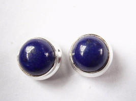 Lapis Lazuli 925 Sterling Silver Stud Round Earrings 6.5 mm - £10.76 GBP