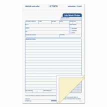 TOPS Snap-Off Job Work Order Form 5 2/3&quot; x 8 5/8&quot; Three-Part Carbonless 50 Forms - £25.91 GBP
